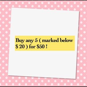 Offer offer any 5 for $50